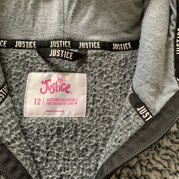 Justice comfy pj sweater colour:gray,black size:12-kids - Picture 3 of 3